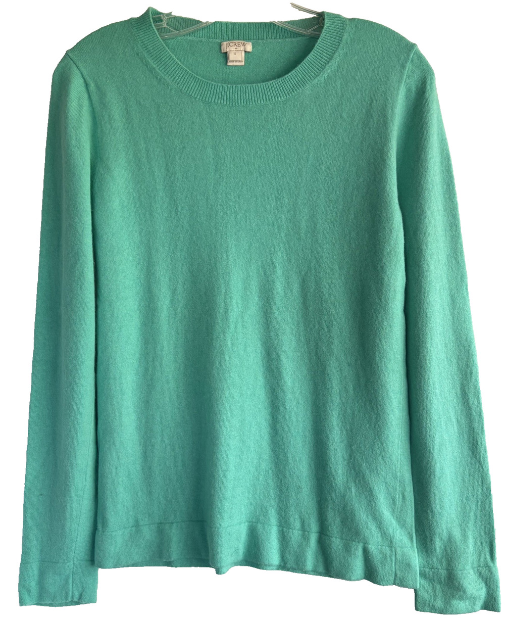 J.CREW turquoise Pullover Knit Sweater Women's Long Sleeve Size S Cotton blend